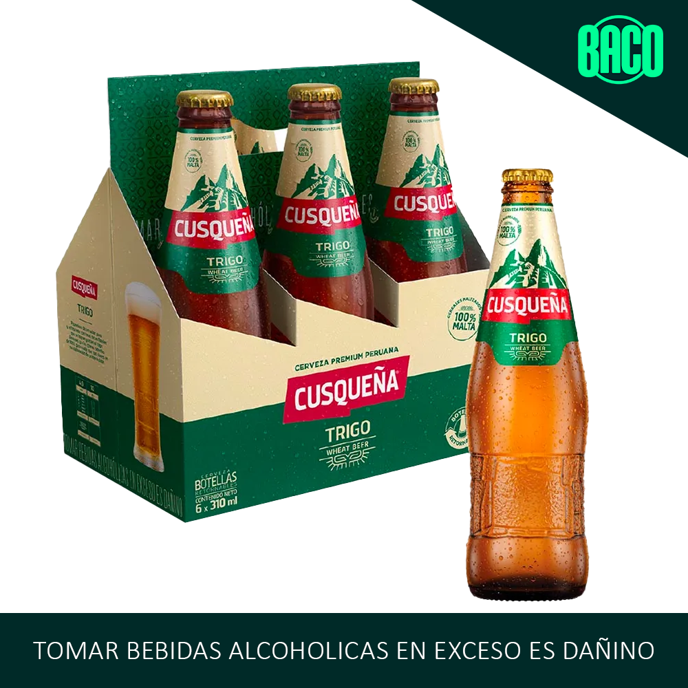 Cerveza CUSQUEÑA Trigo Botella 310ml Paquete 6un