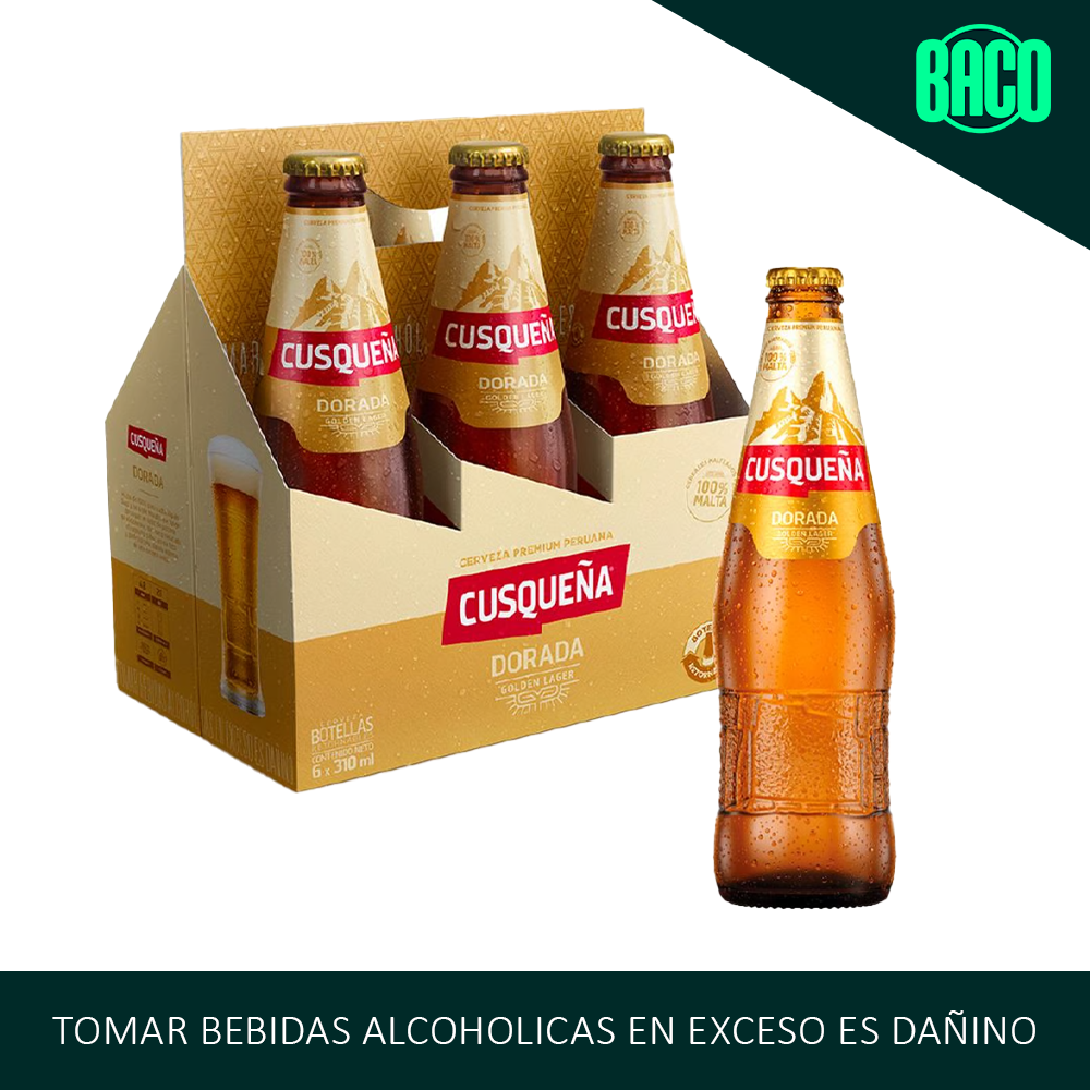 Cerveza CUSQUEÑA Dorada Botella 310ml Paquete 6 und