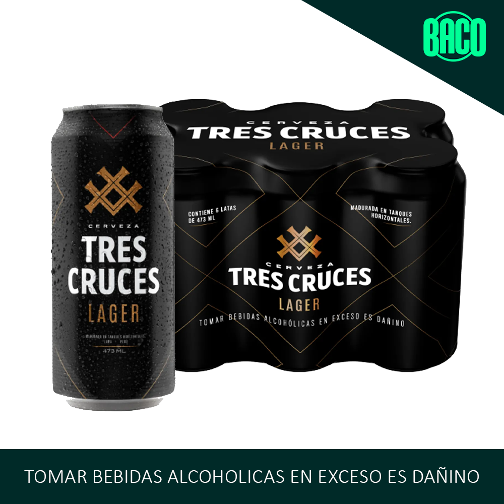 Cerveza TRES CRUCES Lata 473ml Pack 6 und