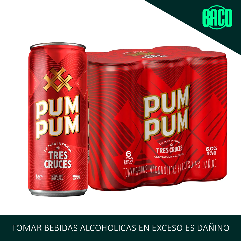 Cerveza de Raíz TRES CRUCES Pum Pum 6 Pack Lata 473ml
