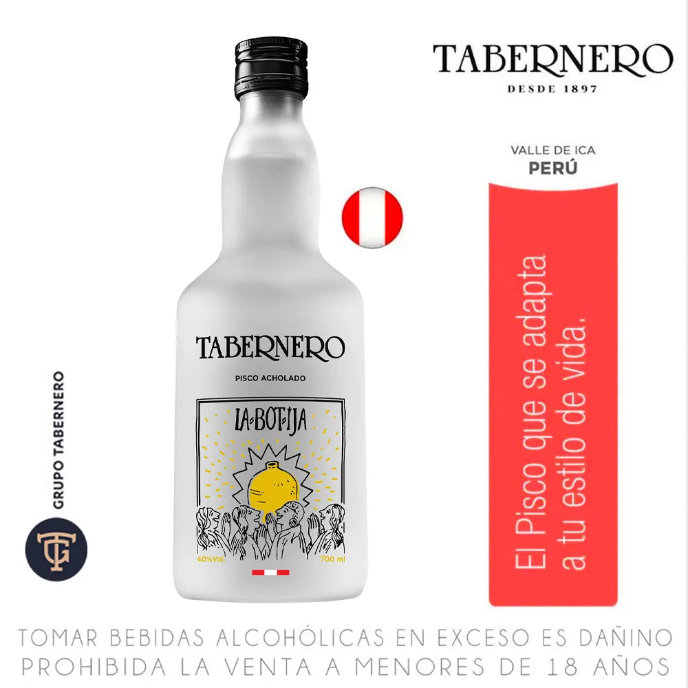 Pisco LA BOTIJA Tabernero Acholado botella 700 ml