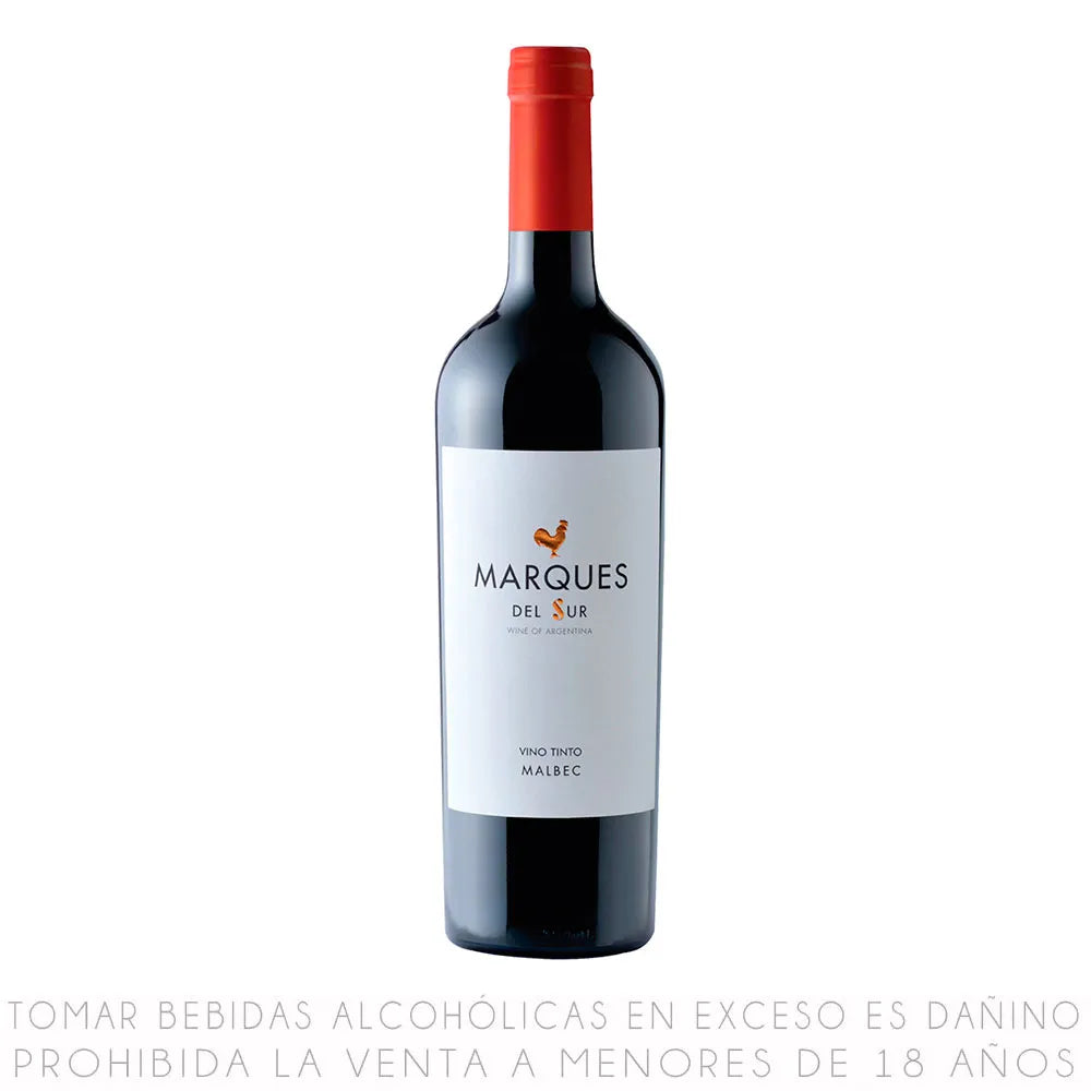 Vino Tinto Malbec Marques Del Sur Roble Botella 750ml