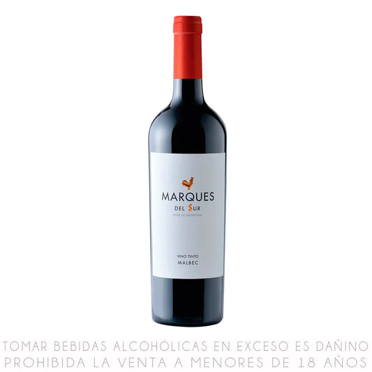 Vino Tinto Malbec Marques Del Sur Roble Botella 750ml