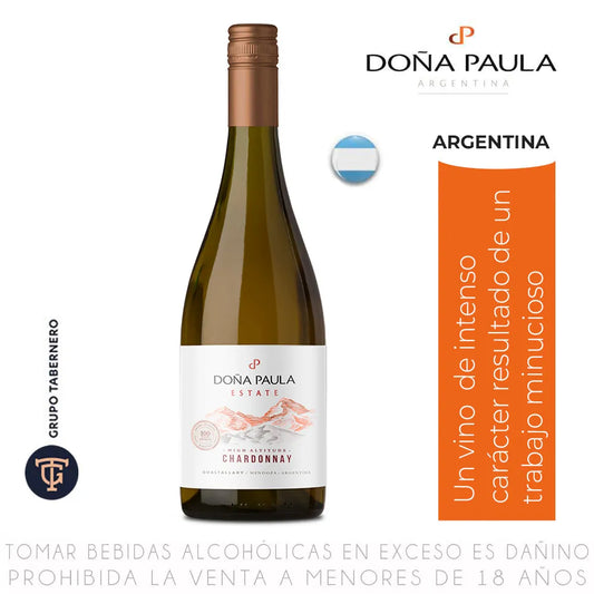 Vino Blanco Chardonnay Reserva Estate Doña Paula Botella 750ml