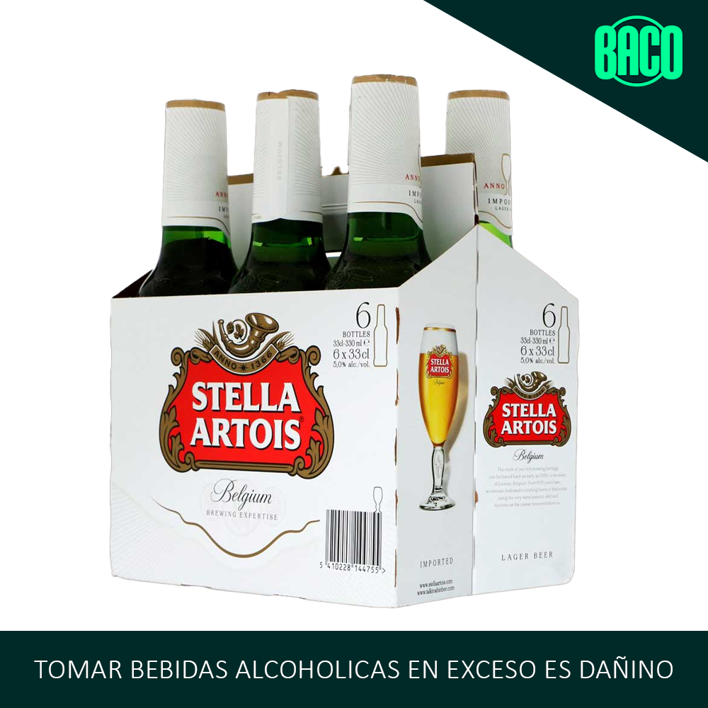 Cerveza STELLA ARTOIS Botella 330ml 6 Pack