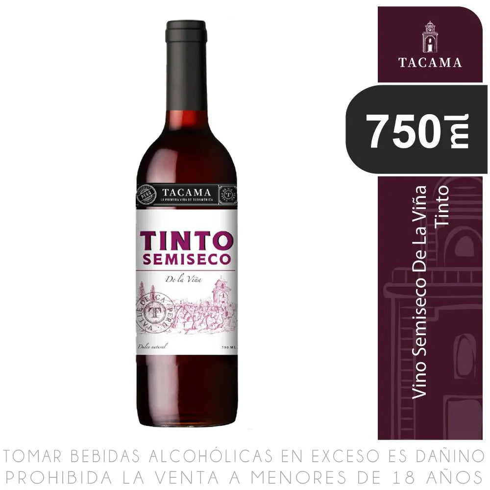 Vino Tinto Blend Semiseco Tacama de la Viña Botella 750ml