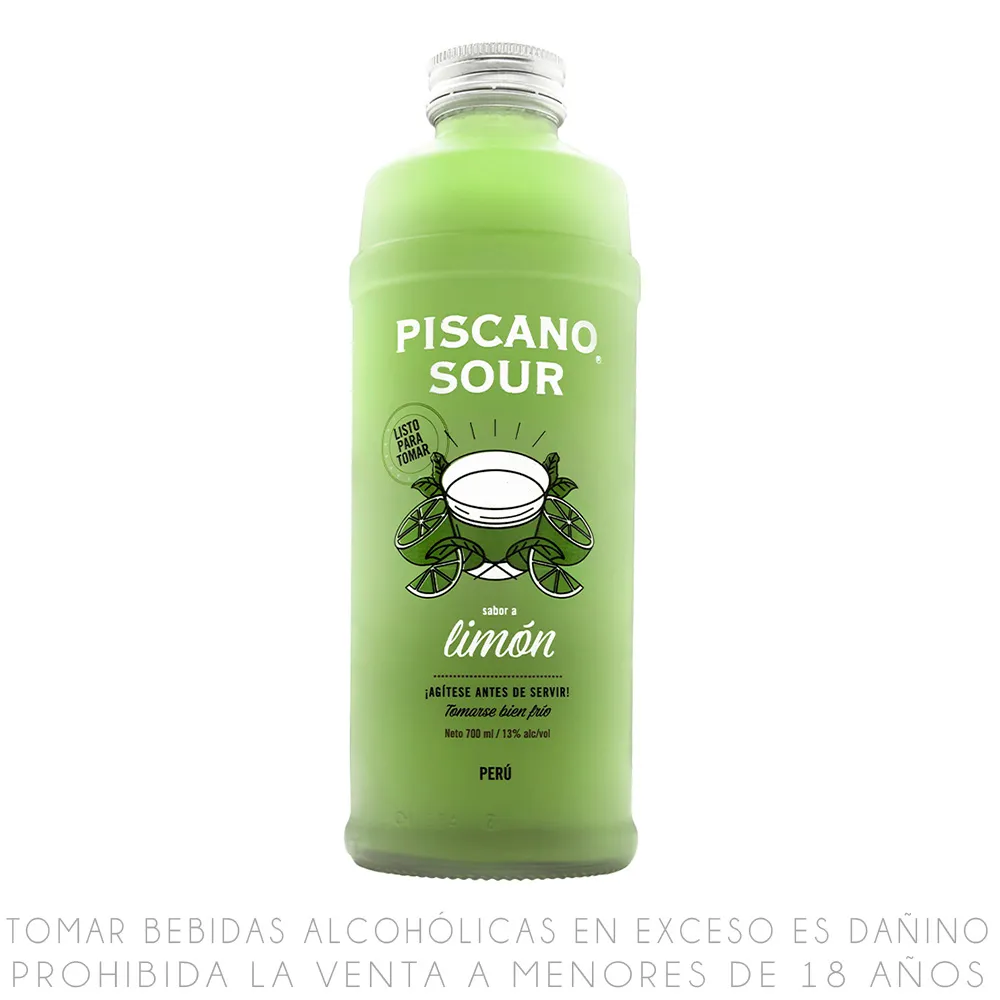 Piscano Sour Sabor Limón Botella 700ml